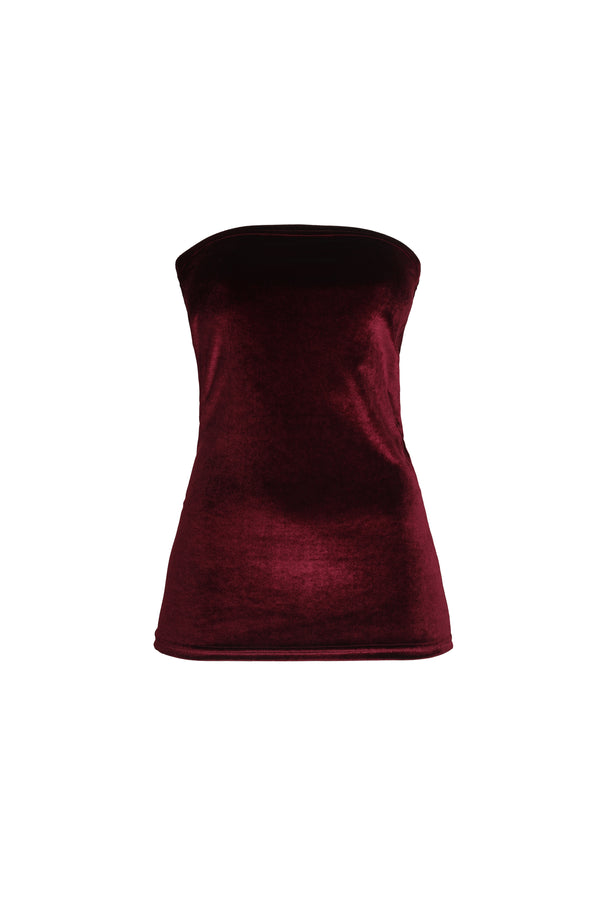 Top Strapless Velvet Vino - 40% OFF